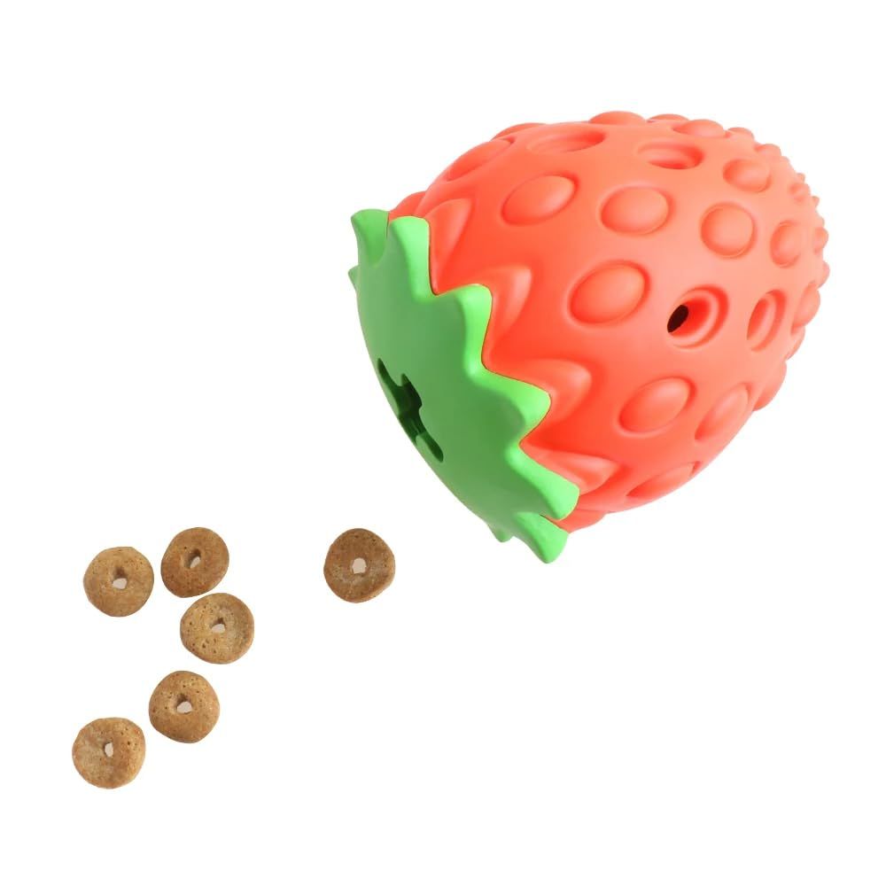 Strawberry Dog Toys, Dog Chew Toys for Aggressive chewers, Durable Puppy Feeder Toys, Interactive Dog Toys for Small Medium Large